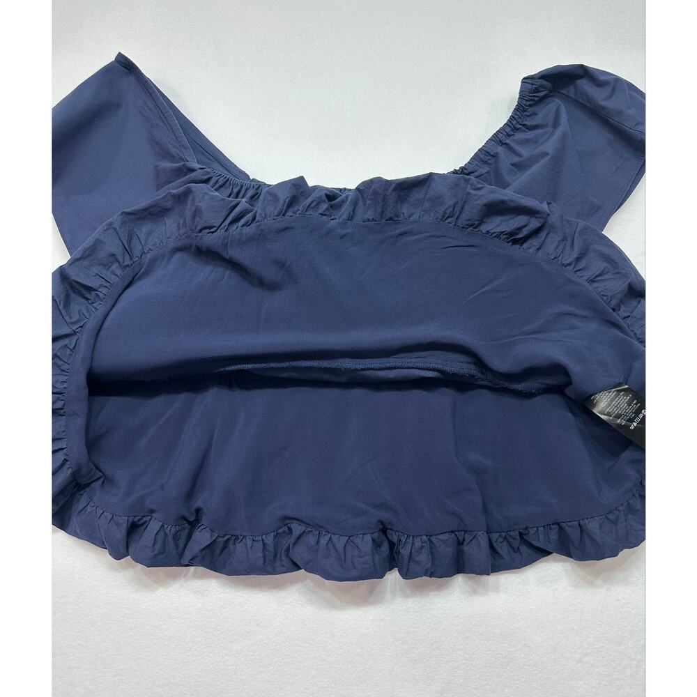 Maeve Anthropologie Navy Tiered Ruffle Off Shoulder Top Plus Size 1X - Picture 9 of 13